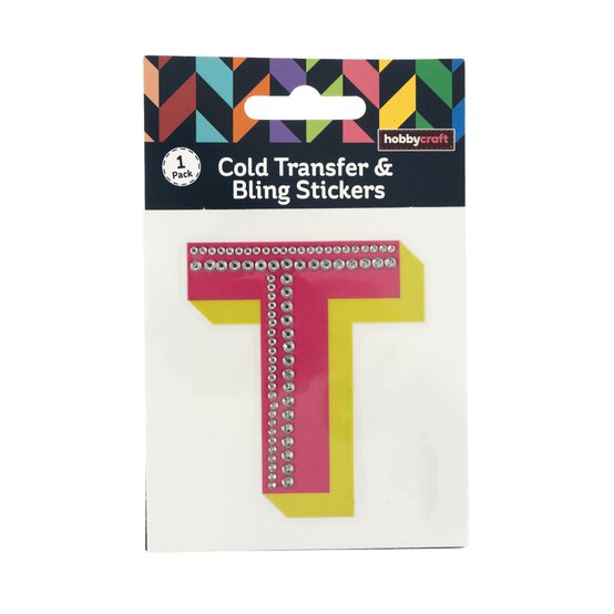 Cold Transfer and Bling Letter T Sticker Set