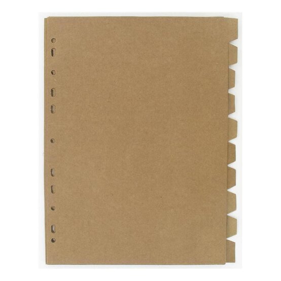 Kraft File Dividers A4 10 Pack