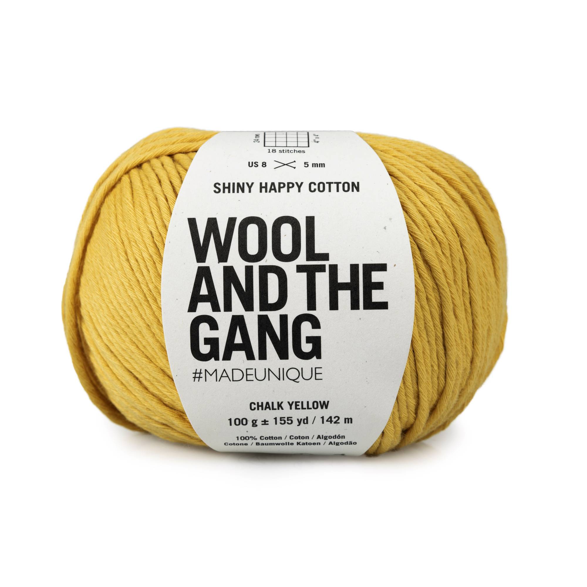 Wool and the Gang Chalk Yellow Shiny Happy Cotton 100g