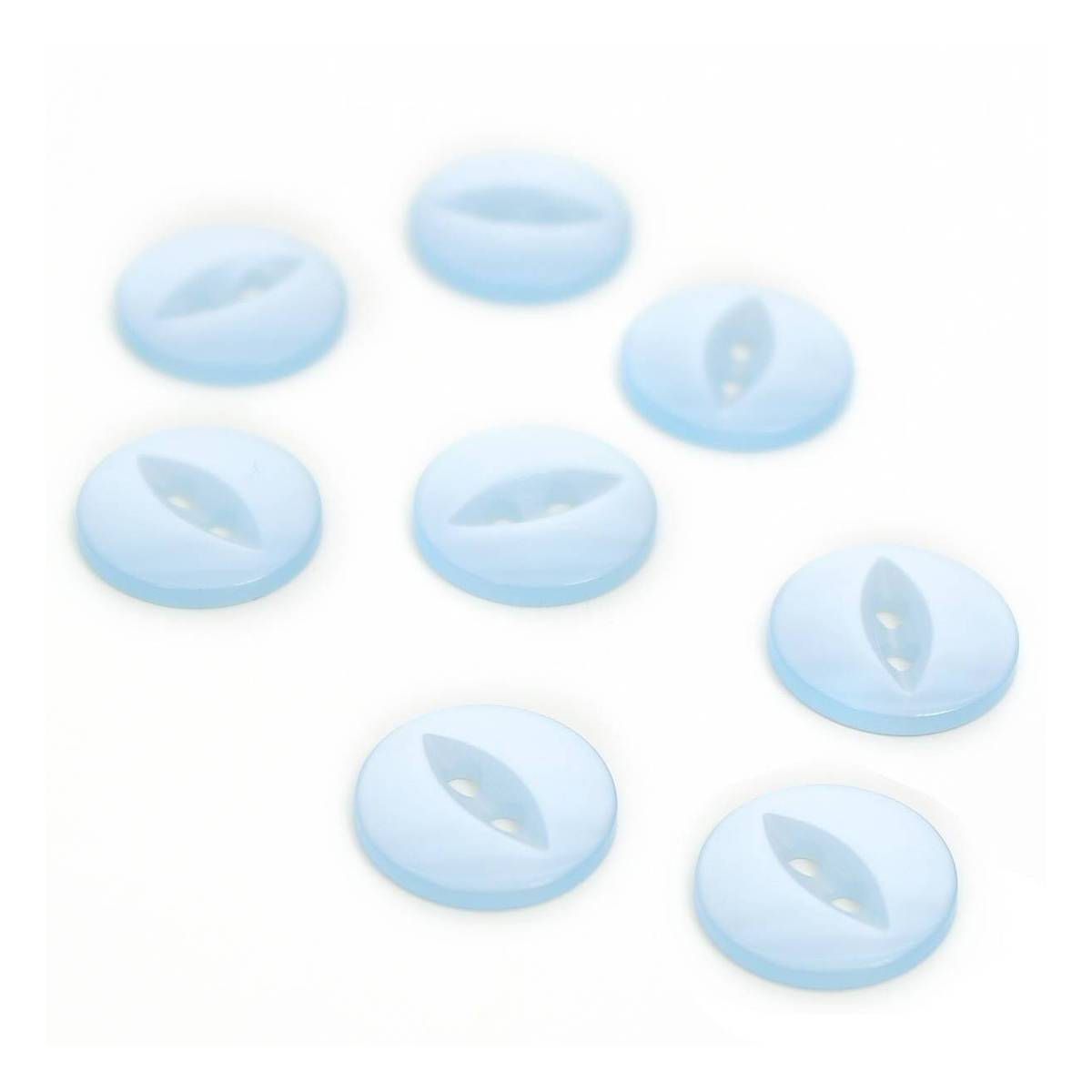 HemlineBaby Blue Basic Fish Eye Button 8 Pack