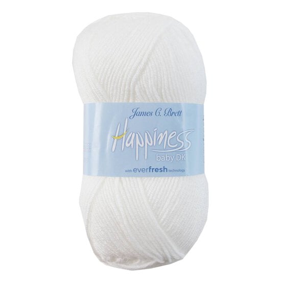 James C Brett White Happiness DK Yarn 100g