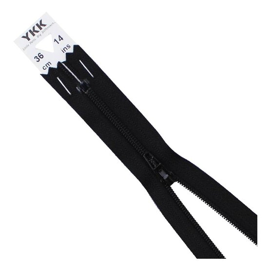 YKK Black Dress and Skirt Zip 36cm