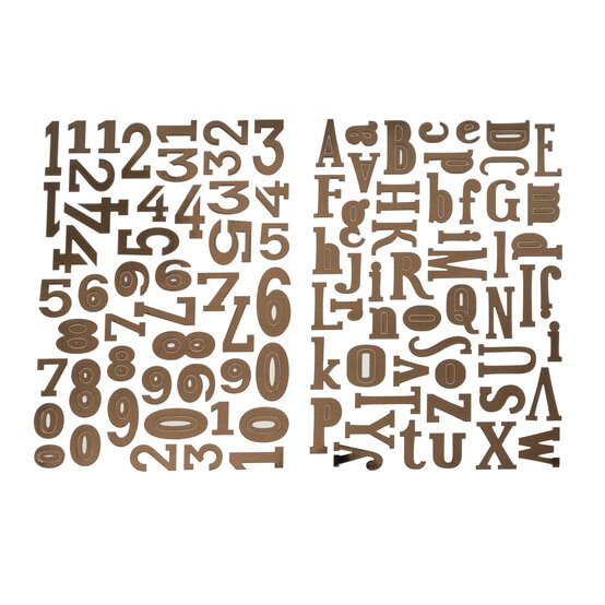 Bronze Metallic Alphabet Stickers 100 Pieces
