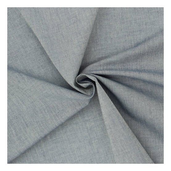 Dark Blue Chambray Cotton Fabric?by the Metre