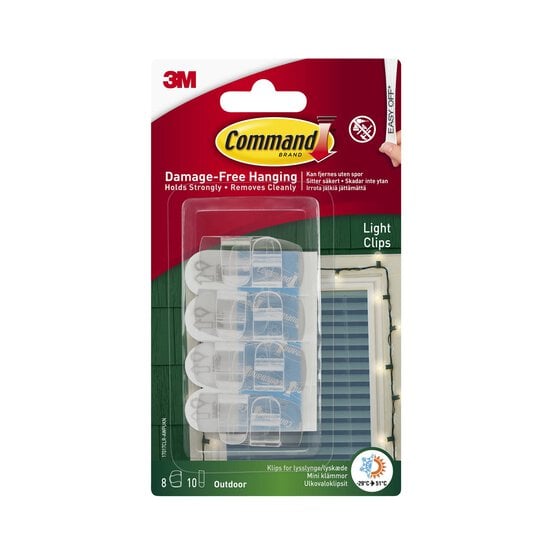 Command Outdoor Small Light Clips 8 Pack