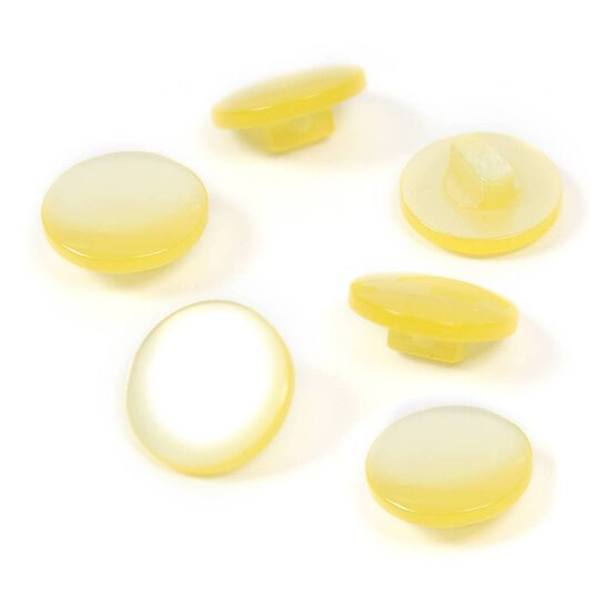 Hemline Yellow Basic Knitwear Button 6 Pack