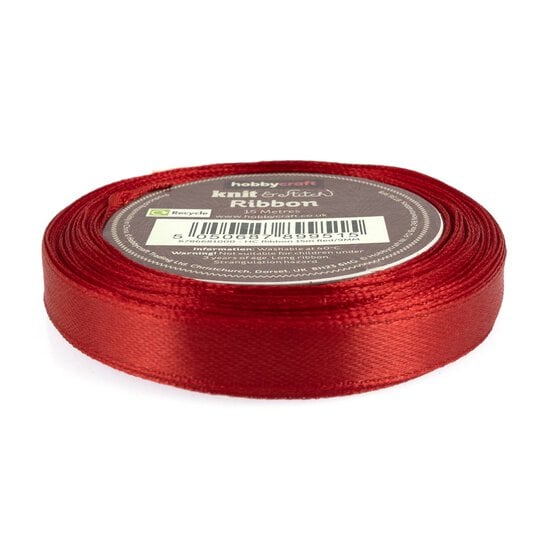 Red Satin Ribbon 9mm x 15m