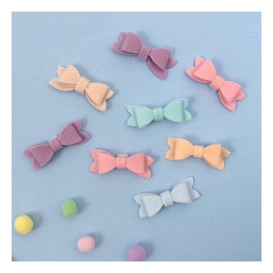 Pastel Felt Bows 8 Pack