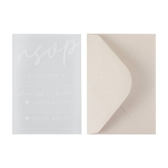 White Vellum RSVP Cards 20 Pack