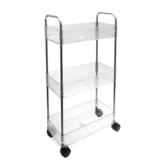 Clear Plastic Three Tier Storage Trolley