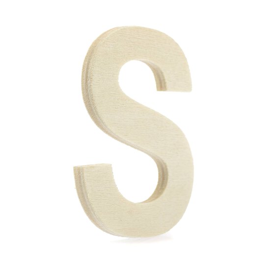 Small Wooden Letter S 6.5cm
