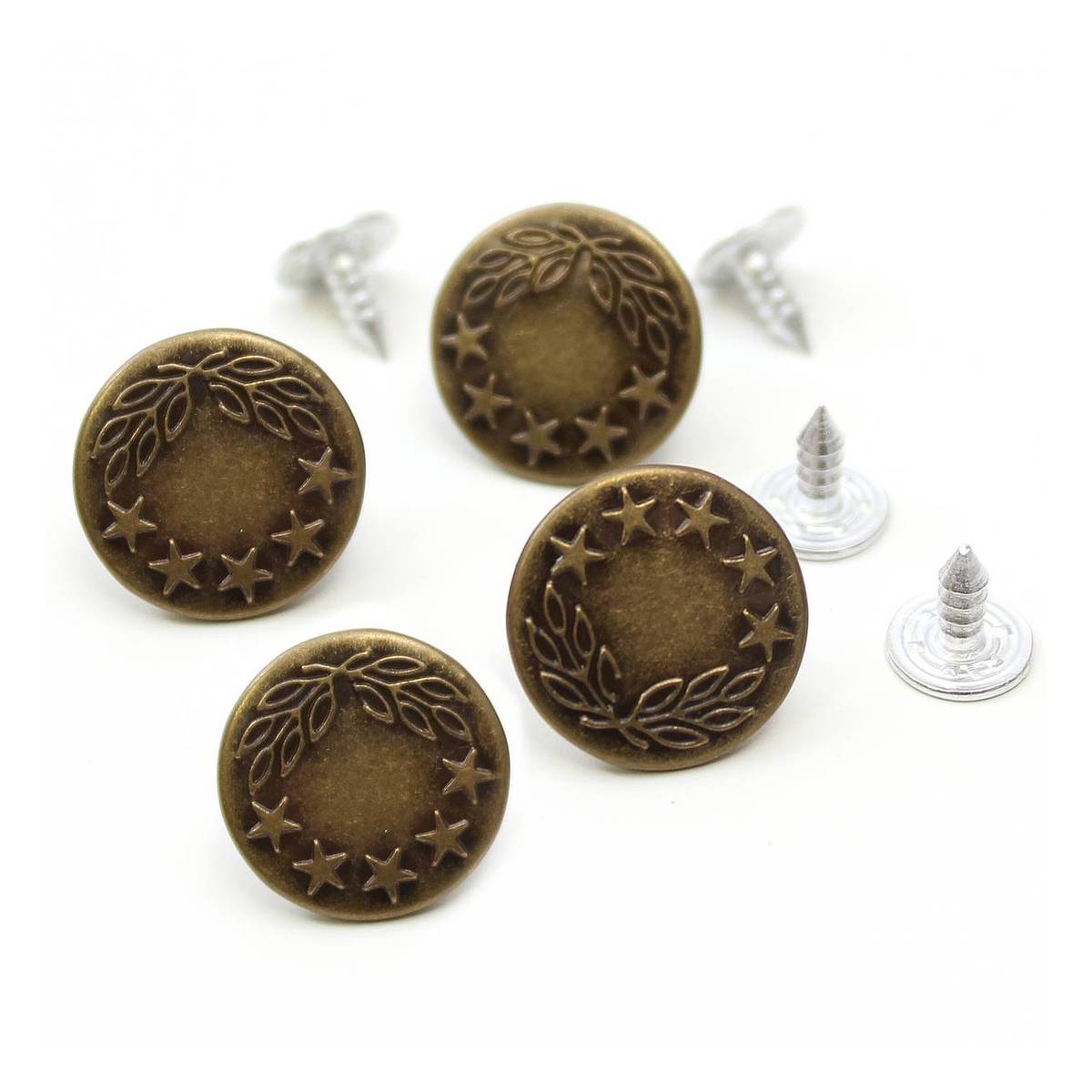 Hemline Bronze Basic Jeans Button 3 Pack