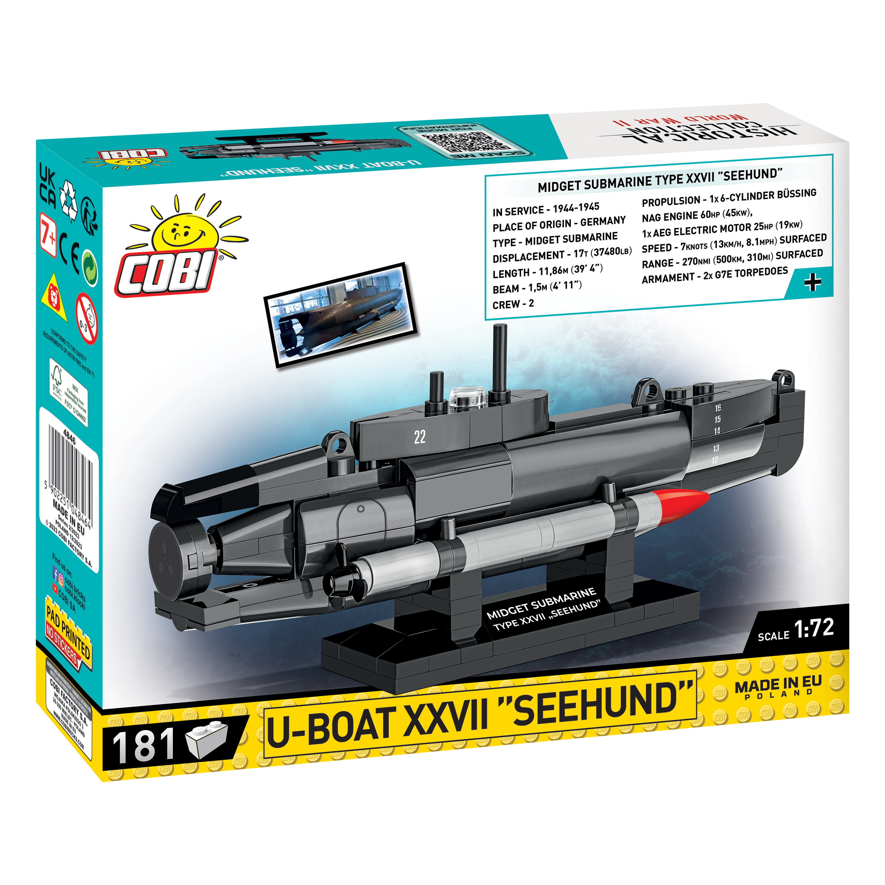 COBI U-Boat XXVII Seehund Set 1:72