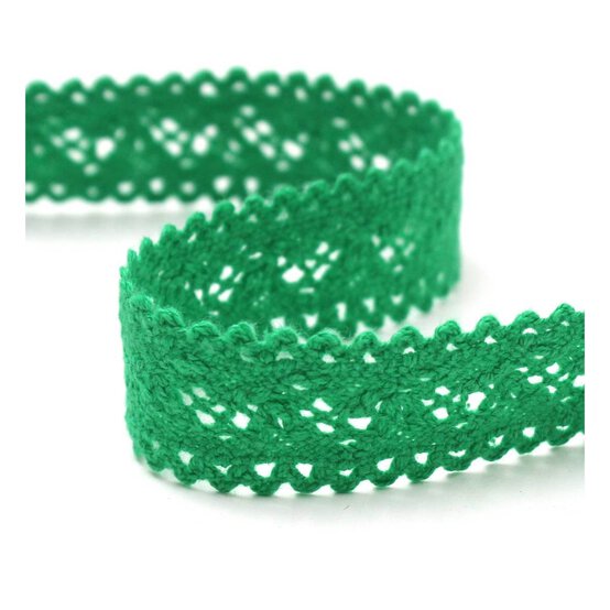 Green Cotton Lace Ribbon 18mm x 5m