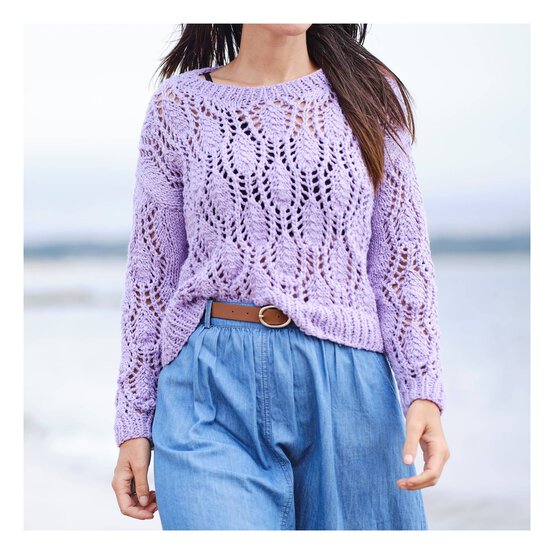 Knitcraft Chunky Pointelle Lace Jumper Digital Pattern 0292