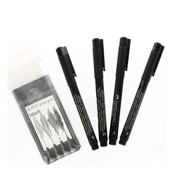 Faber-Castell PITT Black Artists' Fine Pens 4 Pack
