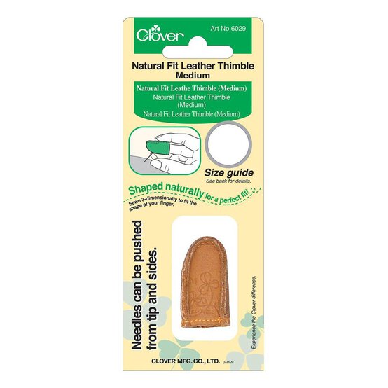 Clover Medium Natural Fit Leather Thimble