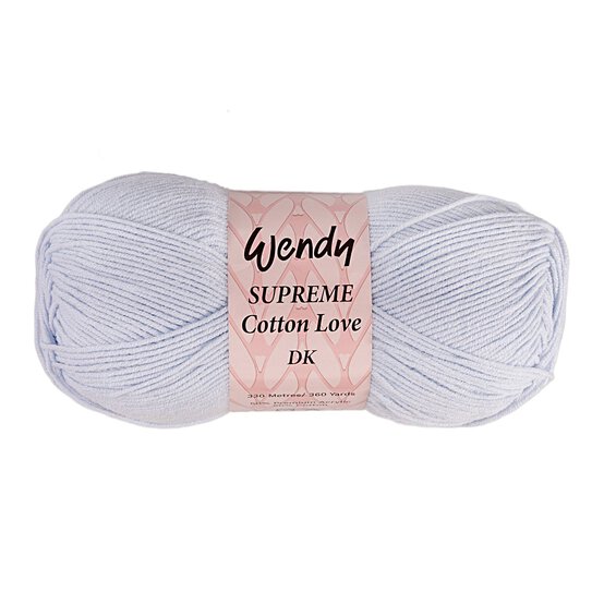 Wendy Pale Blue Supreme Cotton Love DK Yarn 100g