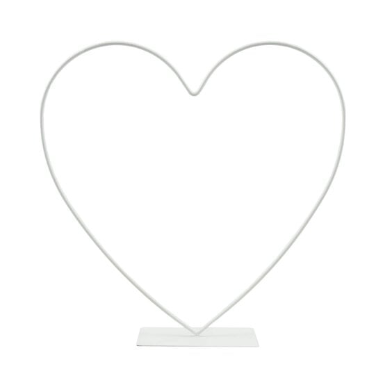 White Metal Heart Frame Decoration 30cm