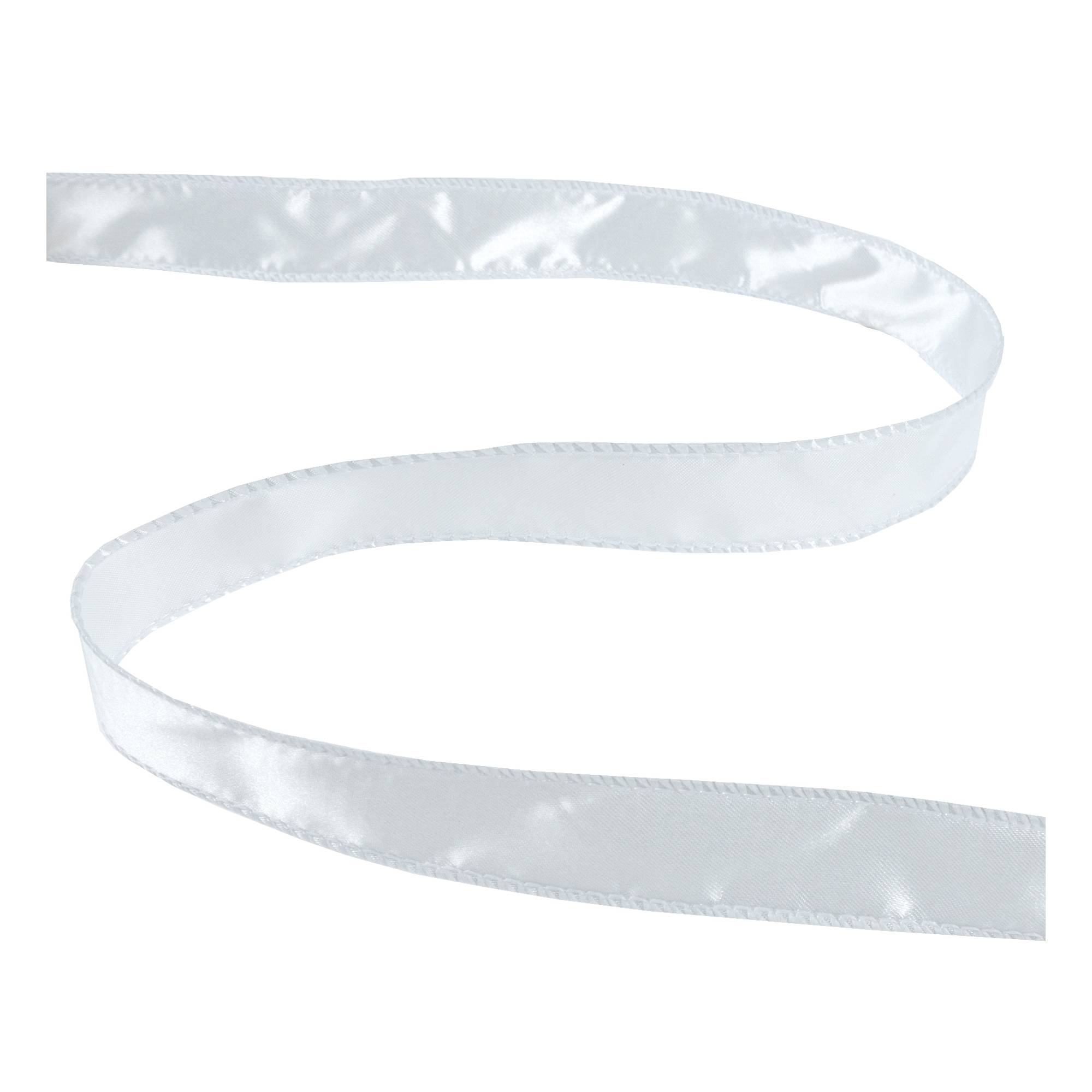 White Wire Edge Satin Ribbon 25mm x 3m