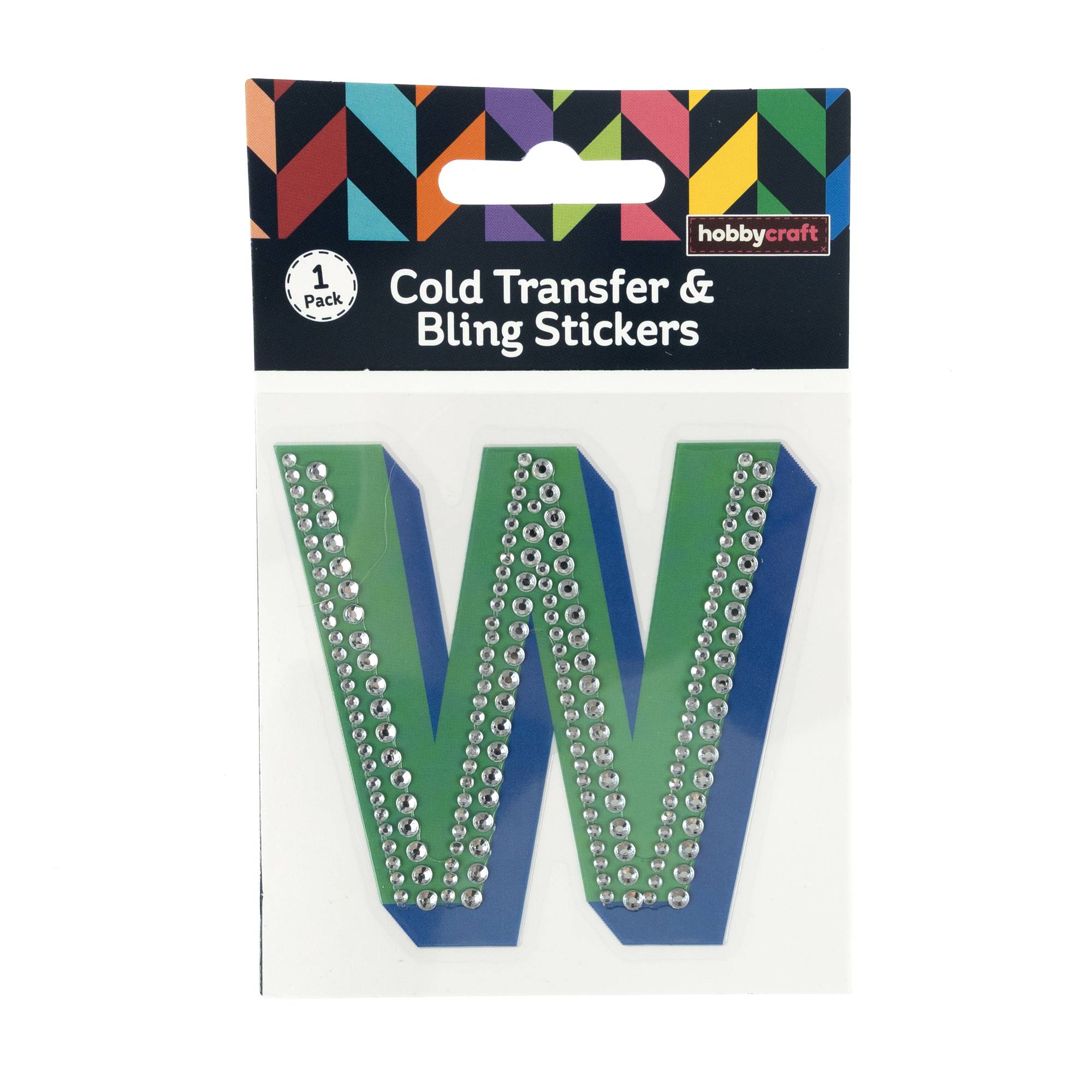 Cold Transfer and Bling Letter W Sticker Set