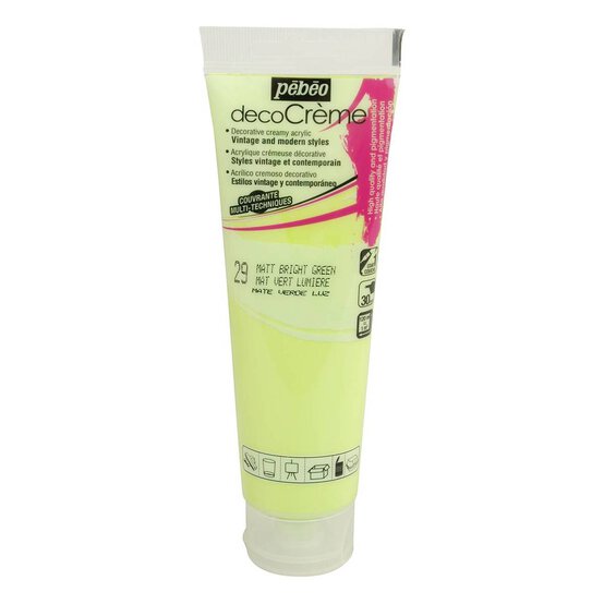 Pebeo Bright Green Deco Creme Paint 120ml