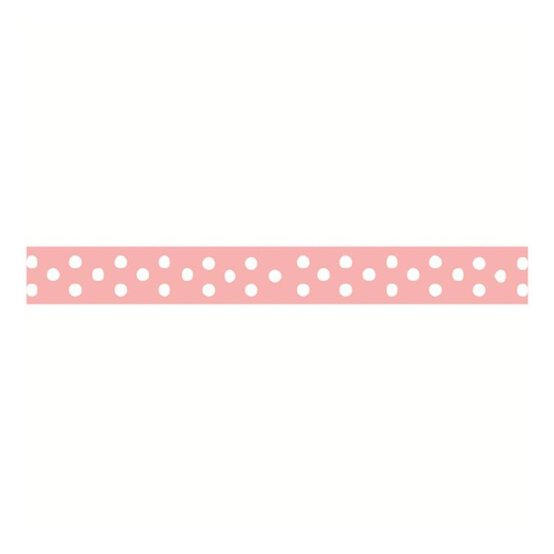 Baby Pink Polka Dot Grosgrain Ribbon 9mm x 5m
