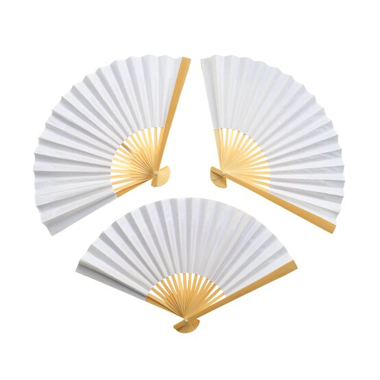 Blank Paper Fans 3 Pack