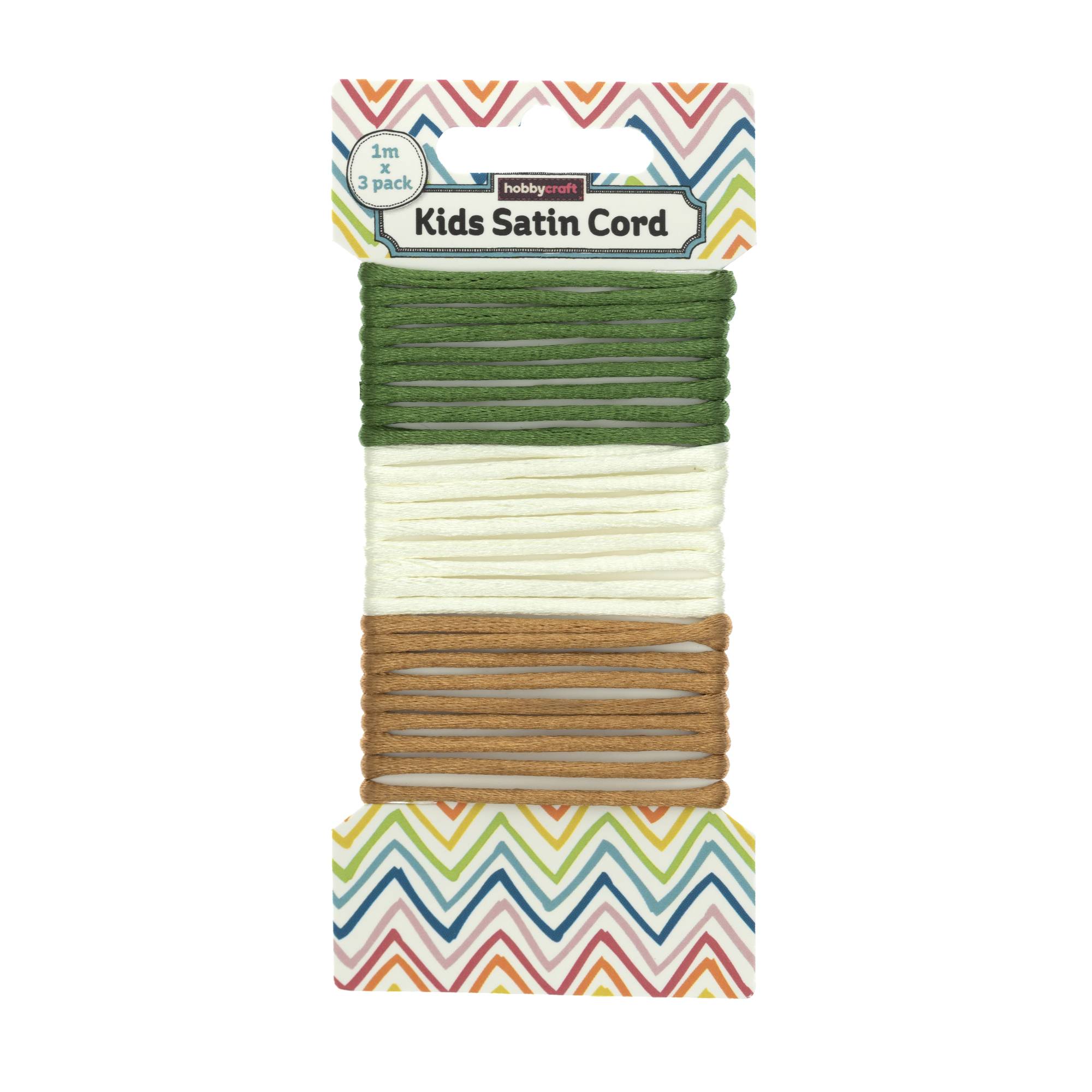 Natural Satin Cord 1m 3 Pack