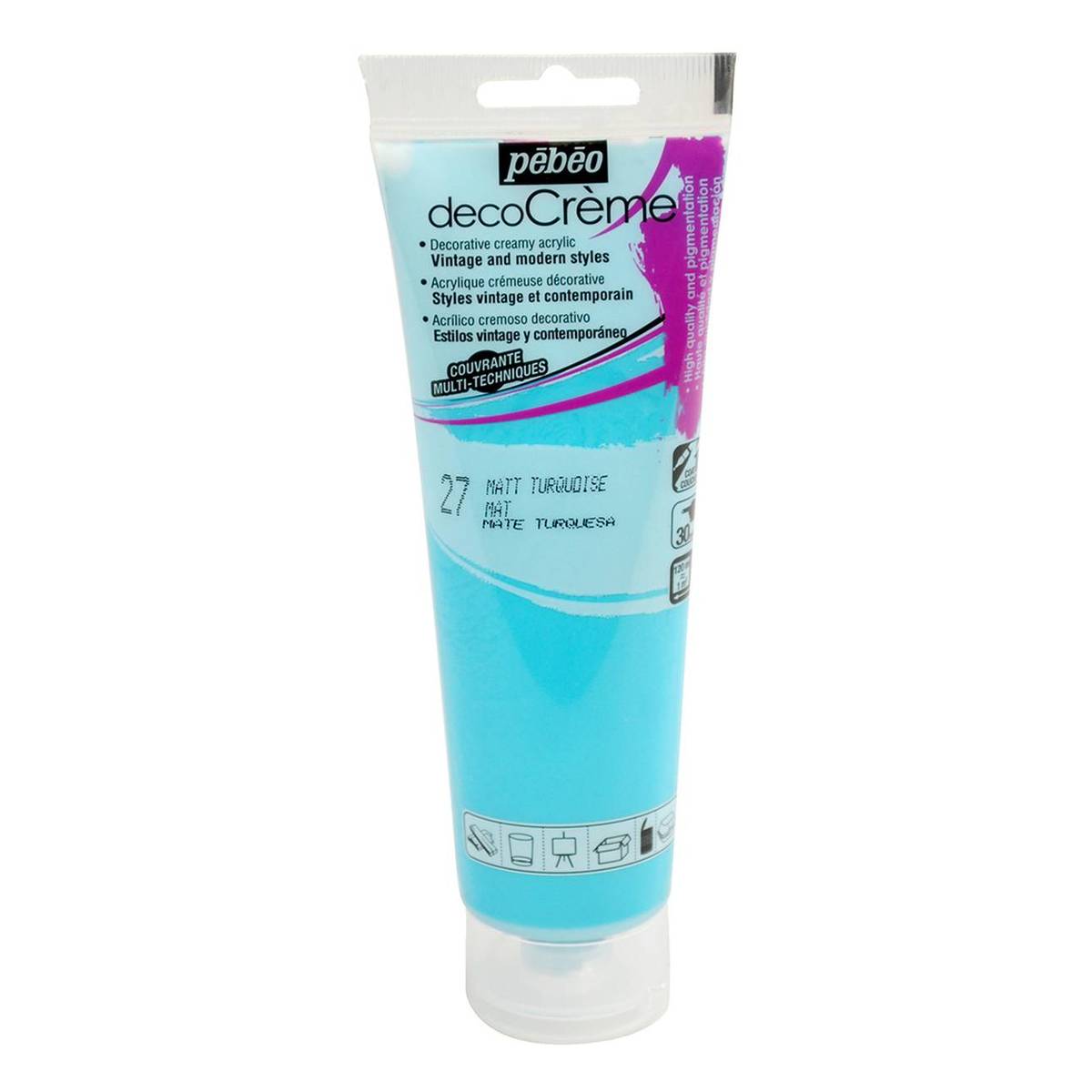 Pebeo Turquoise Deco Creme Paint 120ml