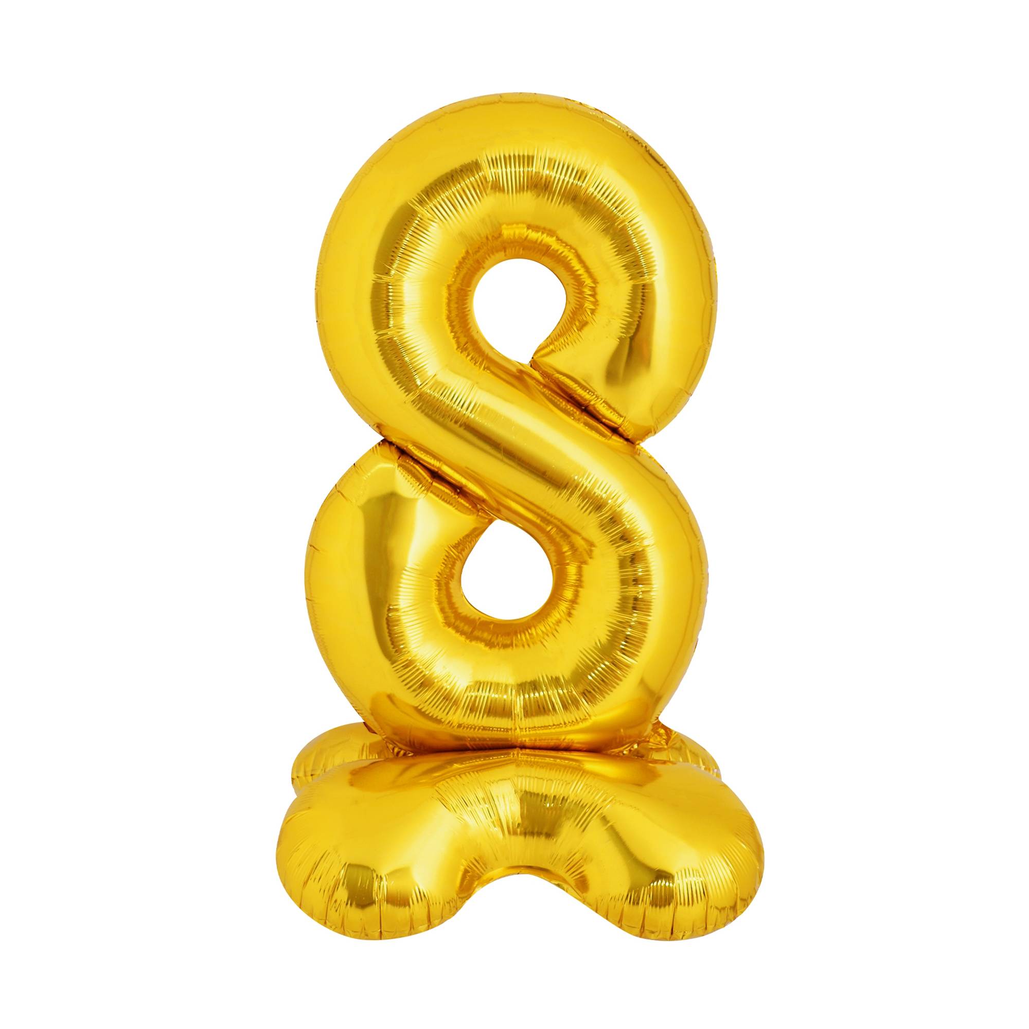 Standing Gold Number 8 Balloon 1m