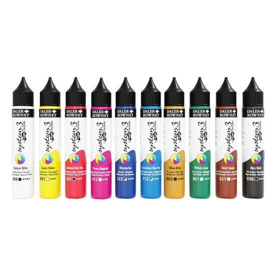 Daler-Rowney System3 Fluid Acrylic 29.5ml 10 Pack