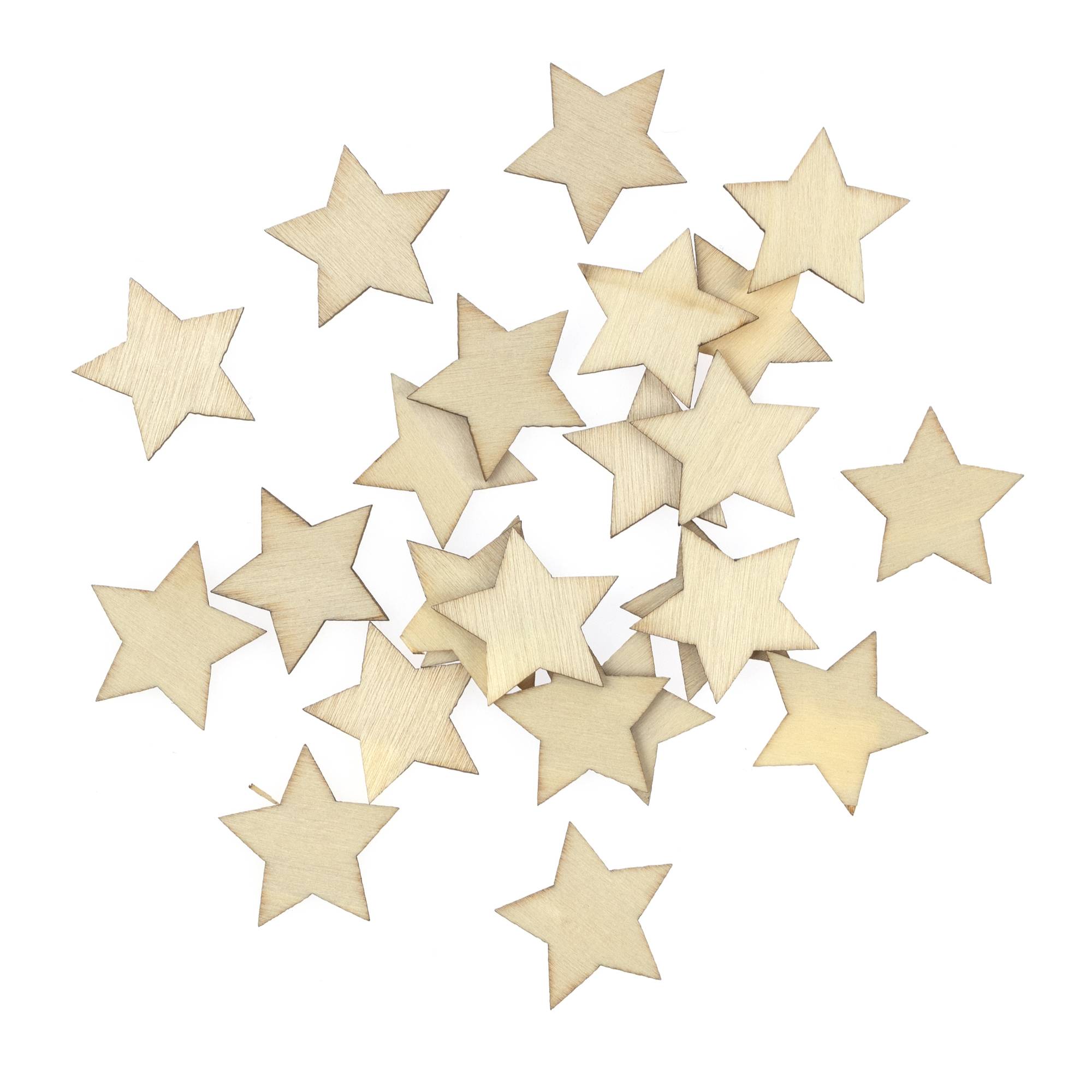 Wooden Star Confetti 24 Pieces