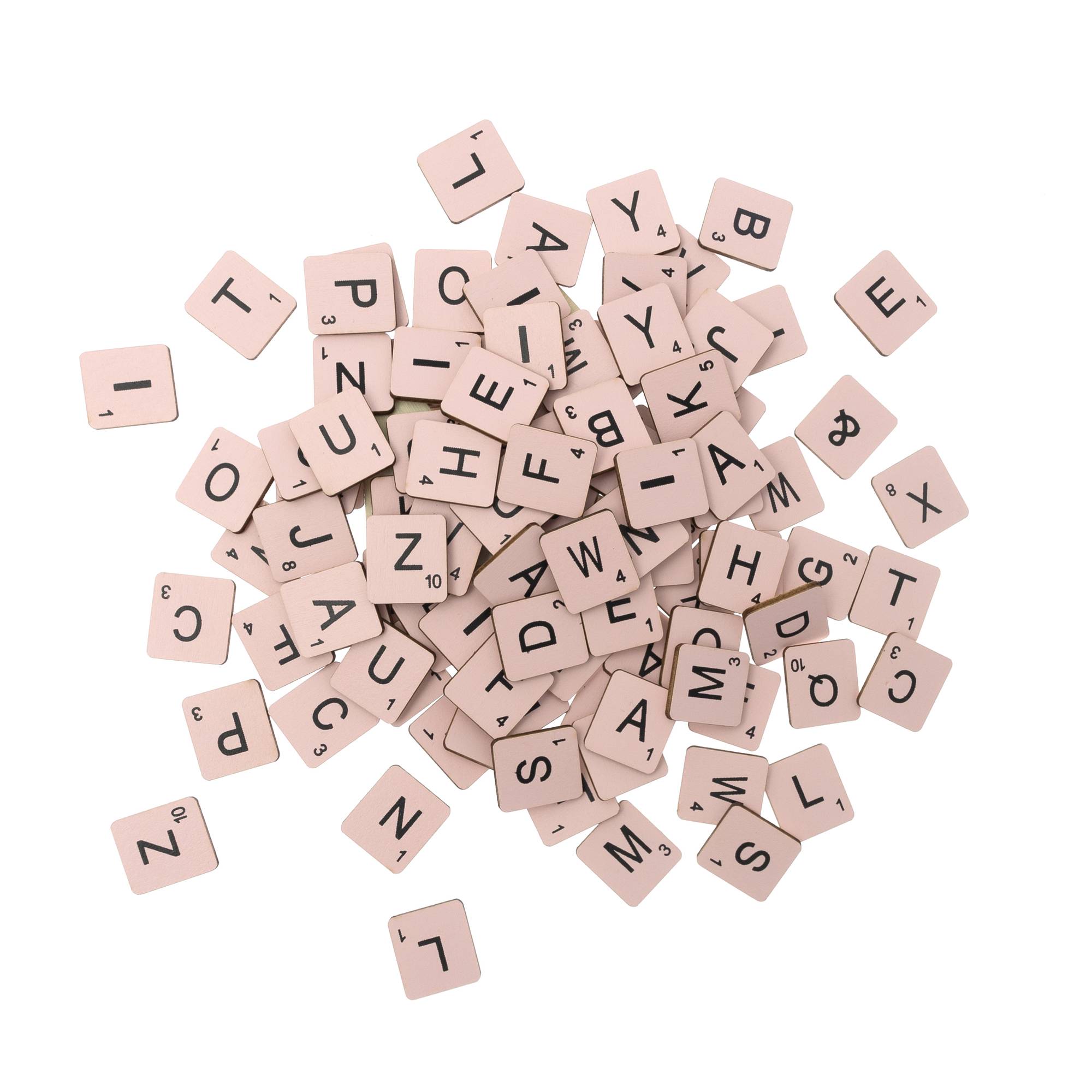 Black on Pink Letter Tiles 114 Pack