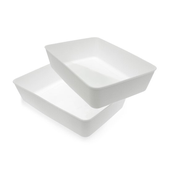 White Storage Organisers 26cm x 17.5cm 2 Pack