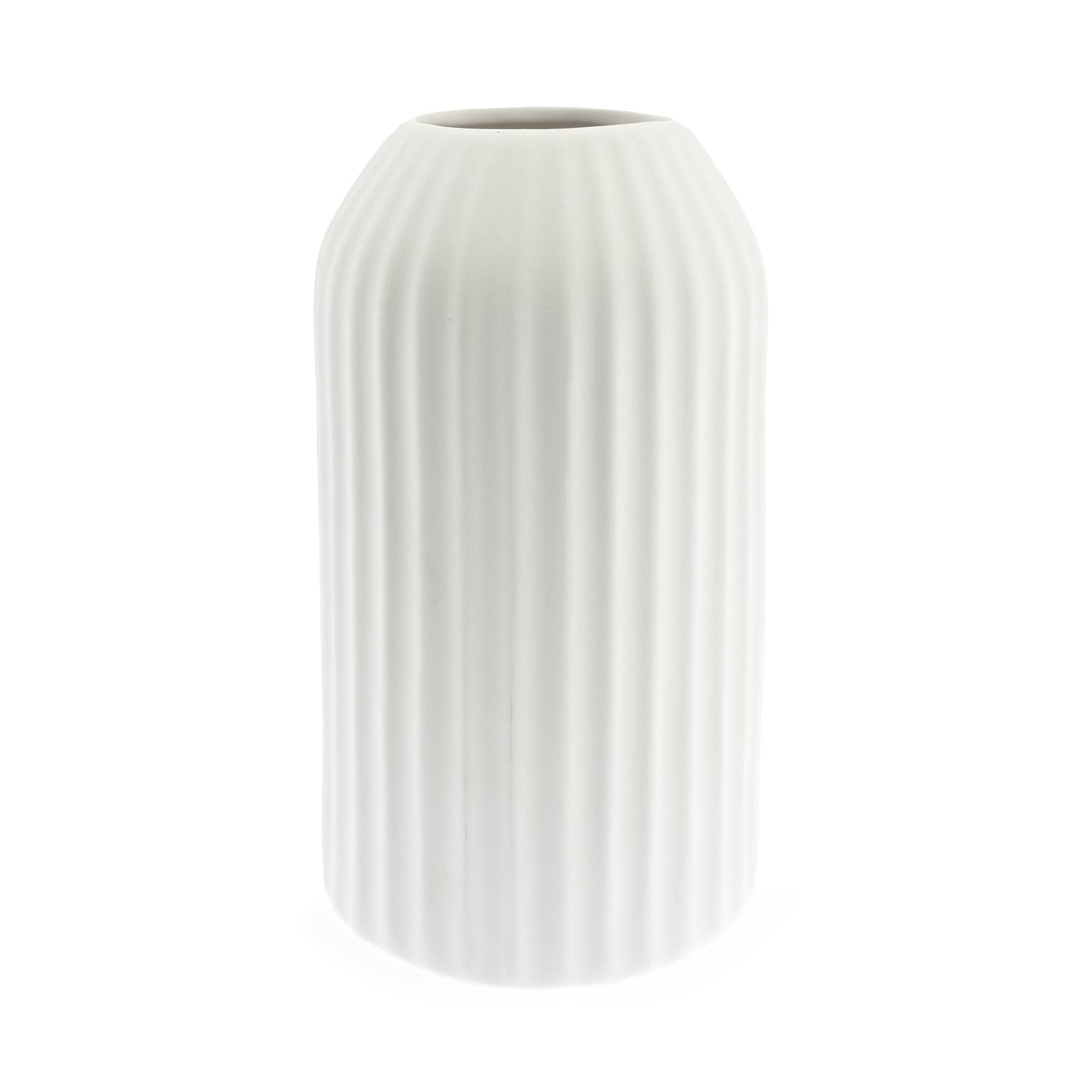 Ceramic Reeded Vase 10cm x 17.5cm