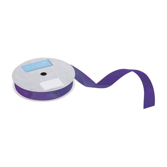 Trimits Plum Double-Faced Satin Ribbon by the Metre 15mm