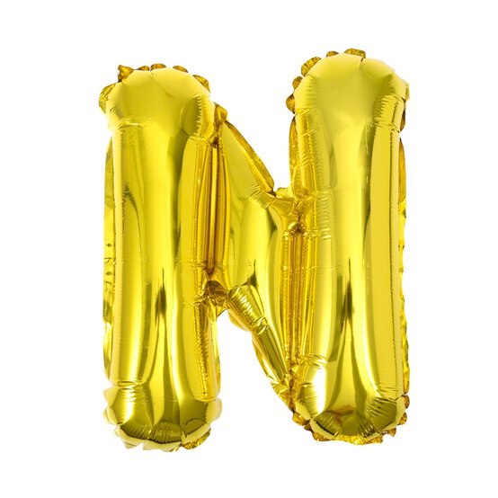 Gold Foil Letter N Balloon