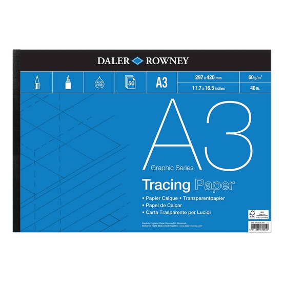 Daler-Rowney Graphic Series Tracing Paper A3 50 Sheets