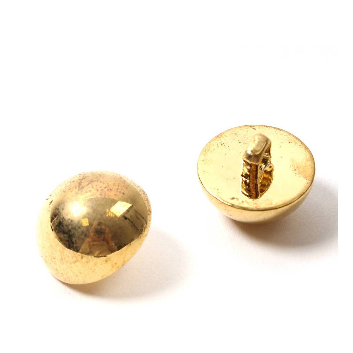 Hemline Gold Metal Dome Button 2 Pack