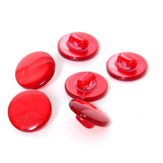 Hemline Red Basic Knitwear Button 6 Pack