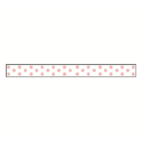 Pink and White Polka Dot Grosgrain Ribbon 9mm x 5m
