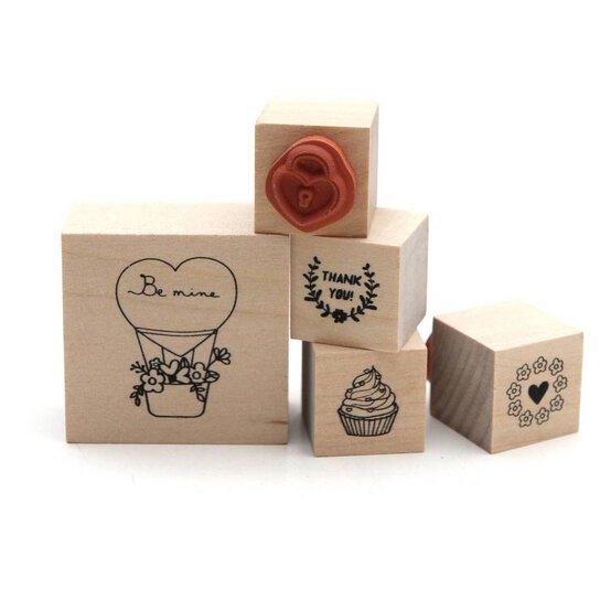 Hot Air Balloon Wooden Stamp Set 5 Pieces