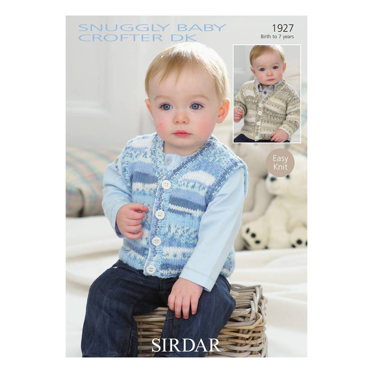 Sirdar Snuggly Baby Crofter DK Cardigan and Waistcoat Digital Pattern 1927