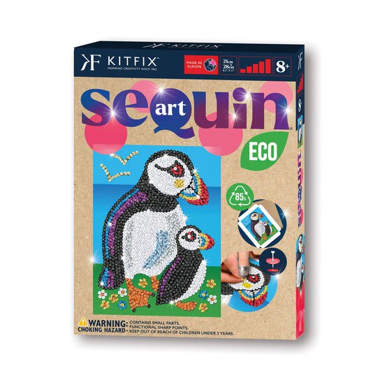 Kitfix Puffins Sequin Art Red Kit