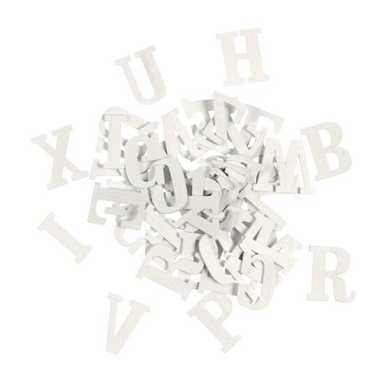 White Wooden Letters 52 Pieces