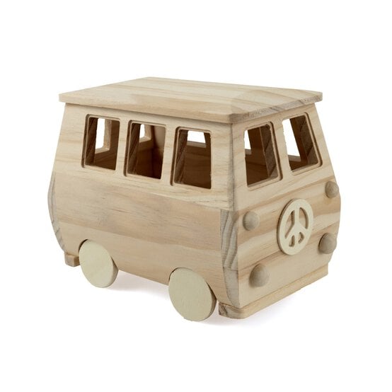 Wooden Campervan 17cm