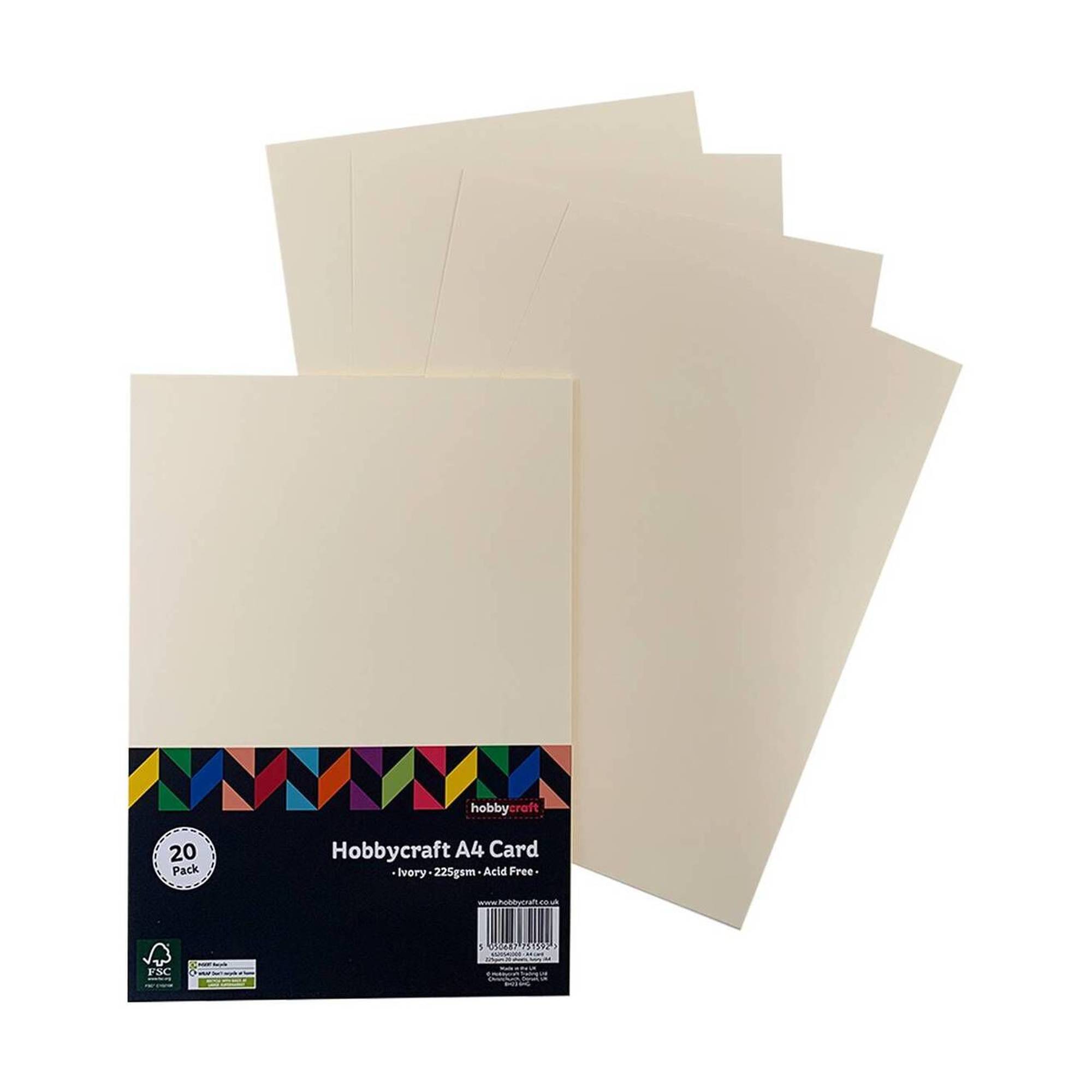 Ivory Card A4 20 Pack