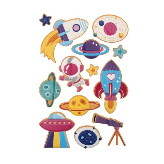 Colourful Space Puffy Stickers