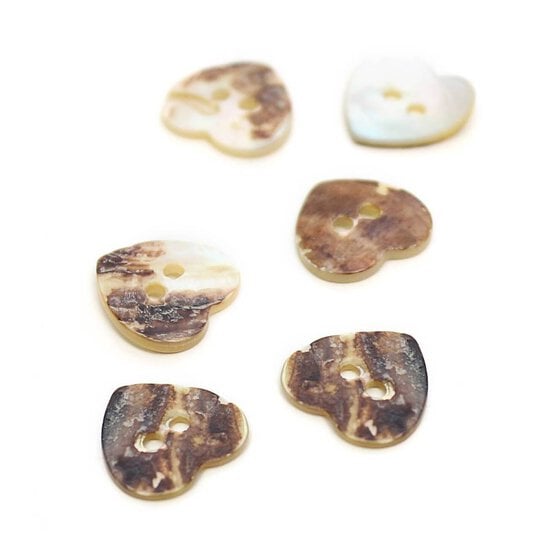 Hemline Assorted Shell Mother of Pearl Button 6 Pack